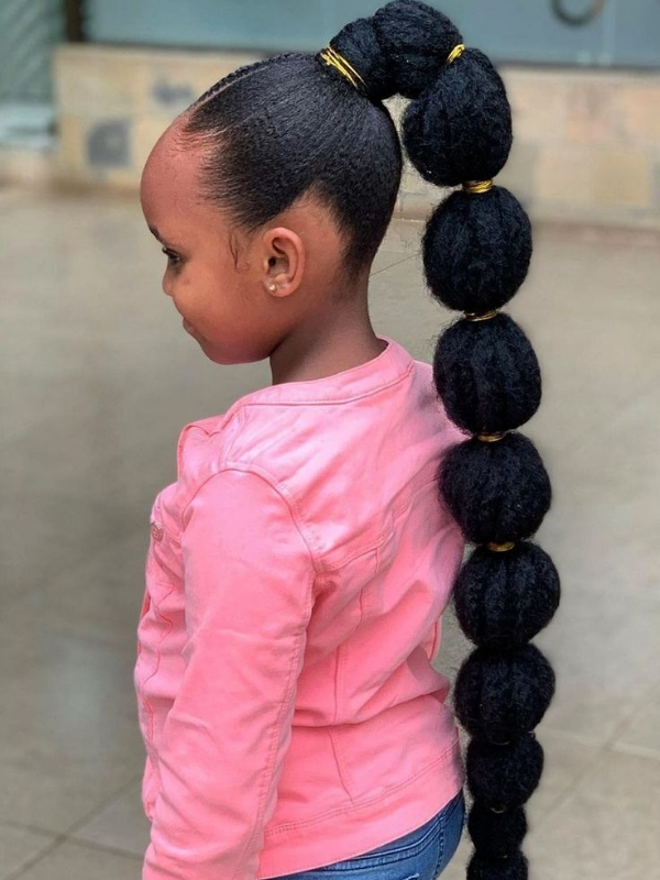 Bubble-ponytail-kinky-hairstyles 