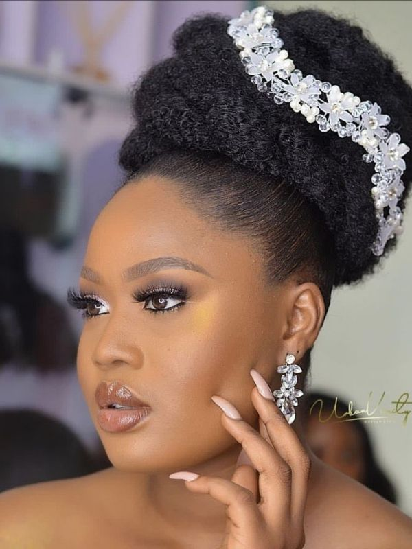 High-bun-kinky-bridal-hairstyles