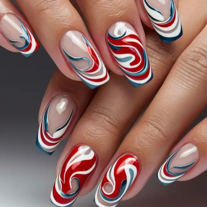 abstract-swirl-nail-idea-for-4th-of-july