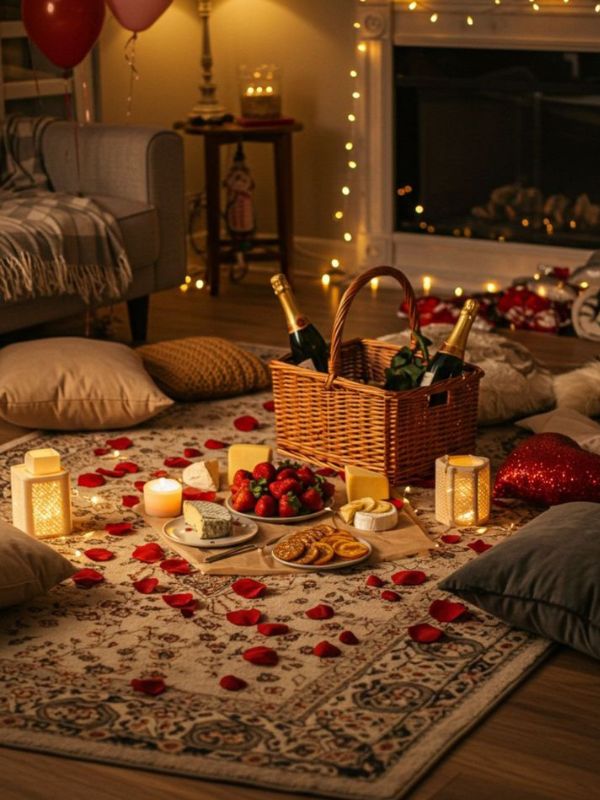 Indoor-picnic-as-anniversary-celebration-ideas