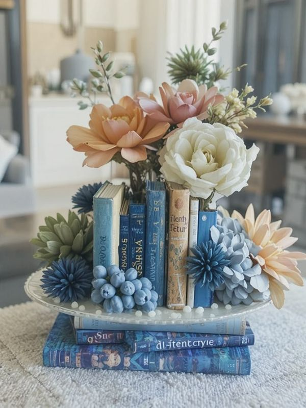 Coloured-theme-book-centerpiece