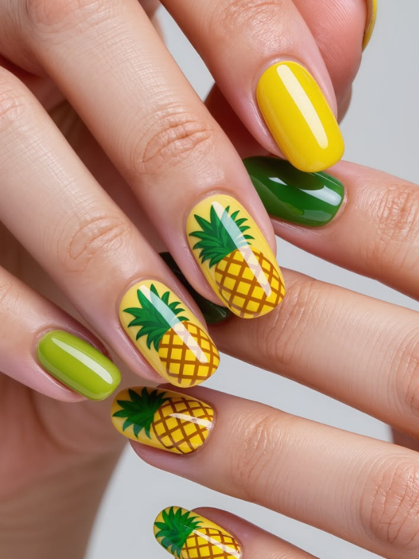 Pineapple-fruit-nails-ideas