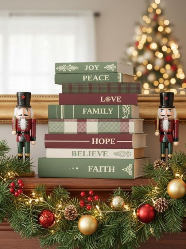 Christmas-theme-book-centerpiece