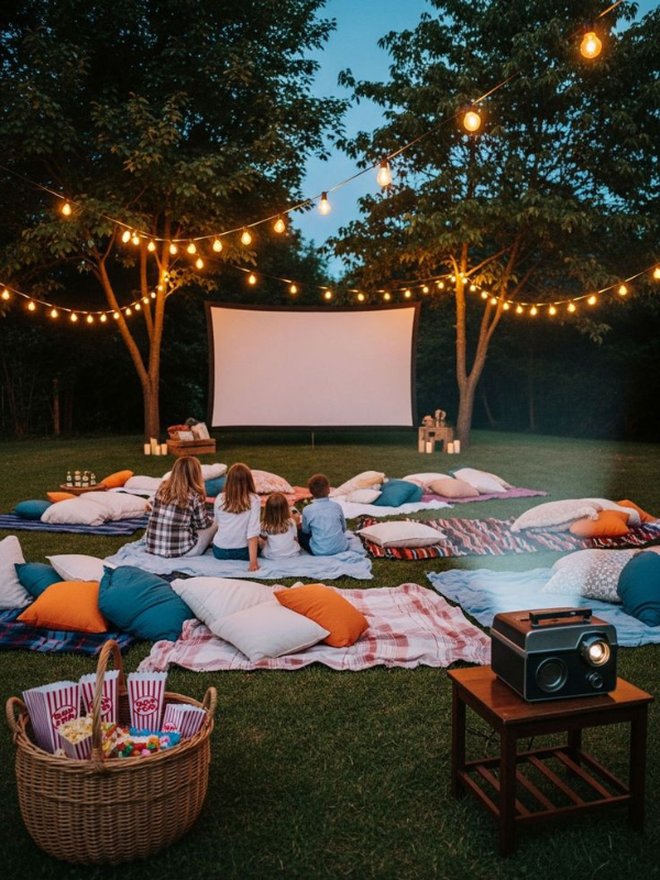 Backyard-Movie-Night-setup