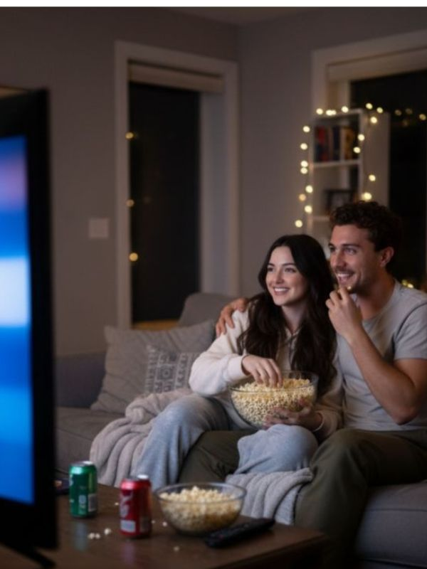 Home-movie-night -staycation-ideas