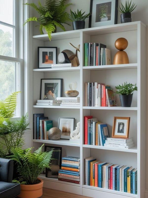 Book-shelf-display-centerpieces