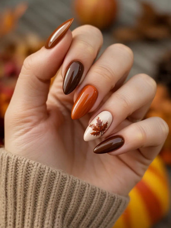 Almond-shaped-fall-nail