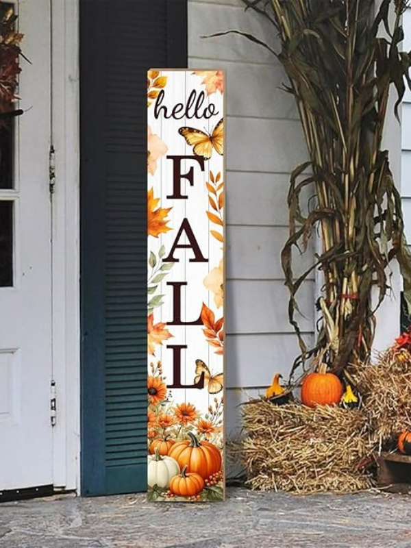 Rustic-Wooden-Welcome-Signs,-Fall-Front-porch-decor