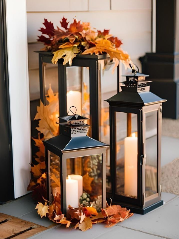 Lanterns-with-LED-Candles-fall-front-porch-decor