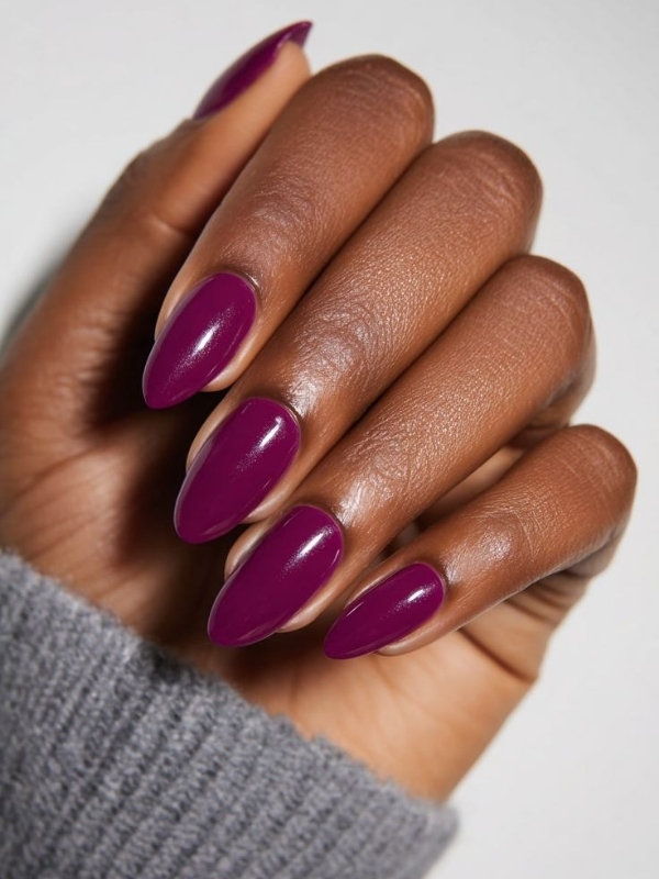 Deep-plum-fall-nails-for-dark-skin