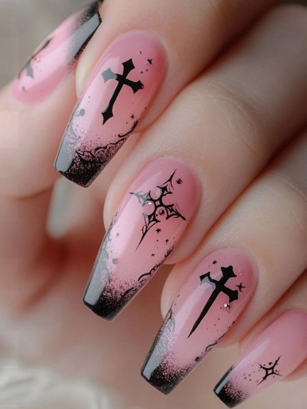 Coffin-shaped-halloween-nail 