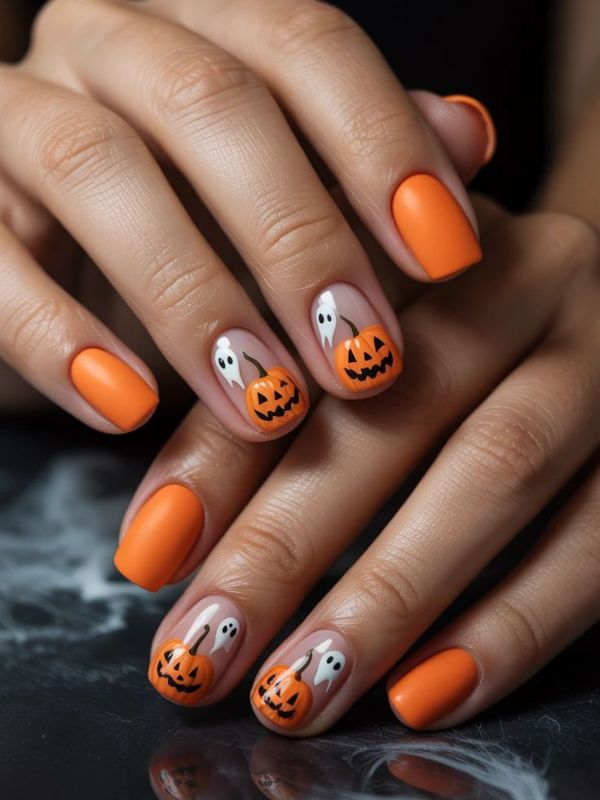 Short-Halloween-nails-ideas 