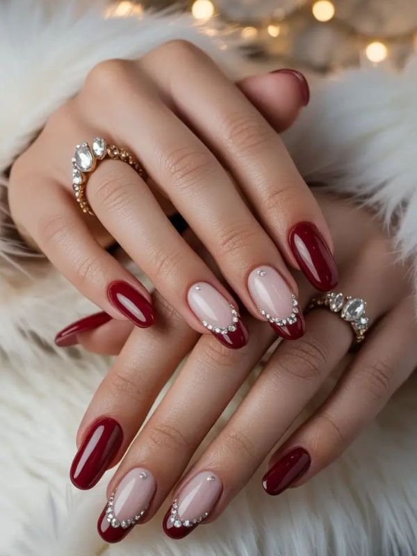 Burgundy-nails-for-wedding