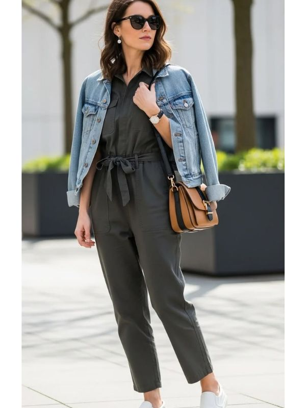 Jump-suit-with-denim-jacket-outfit