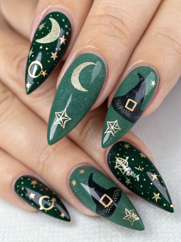Witch-theme-Halloween-nails 
