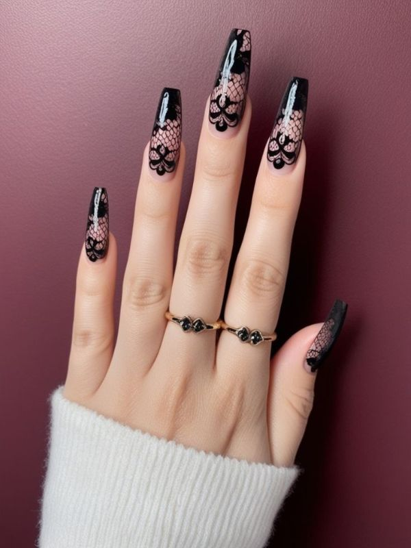 Lace-inspired-hallowen-nails