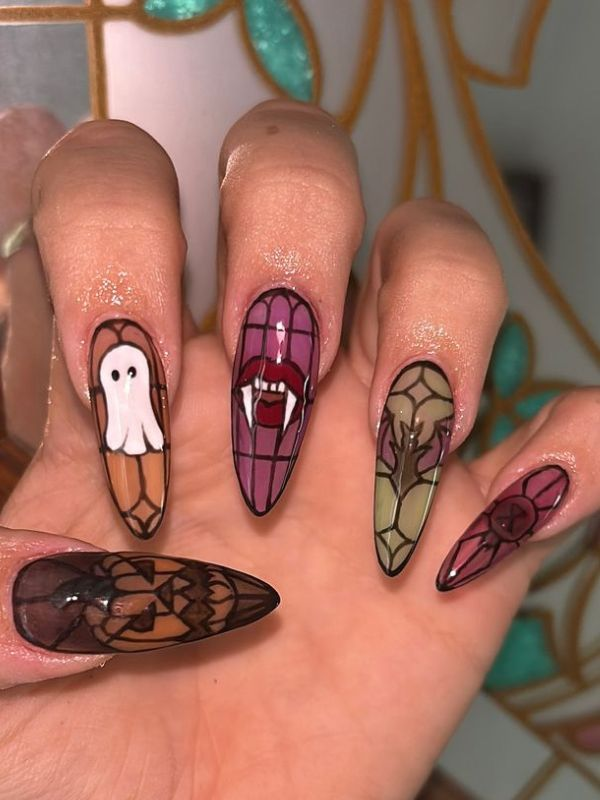 Stained-glass-Halloween-nails 