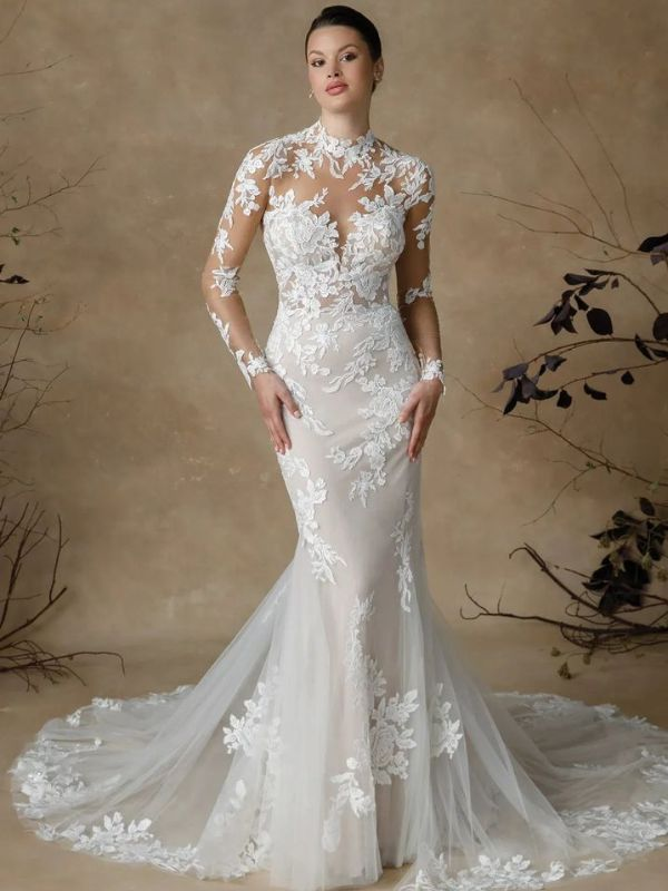 Illusion-Neckline-Wedding-Dresses