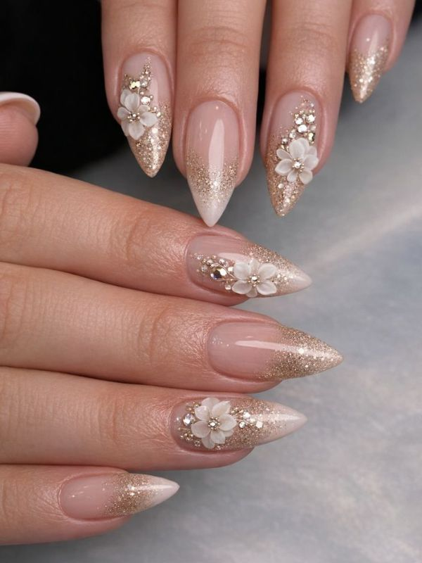 Floral-bridal-nails