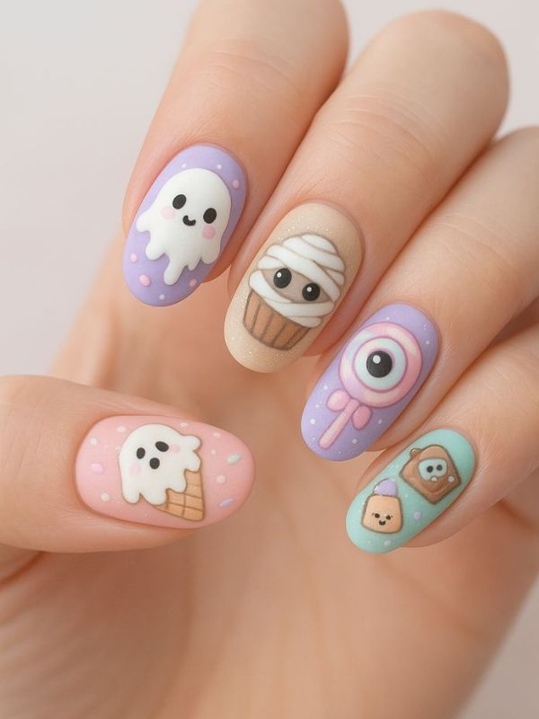 Friendly-ghost-Halloween-nails 
