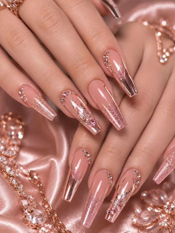 Rose-gold-wedding-nails