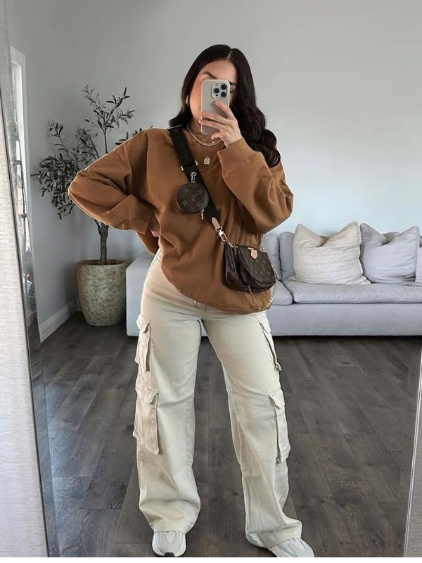 Knit-top-and-cargo-pants