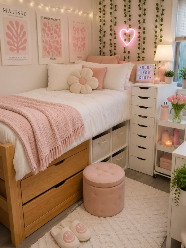 pink-and-cream-dorm-idea