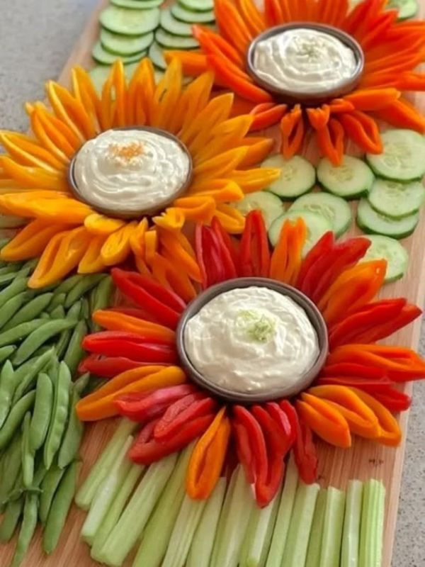 Flower-shaped-vegetable-platter