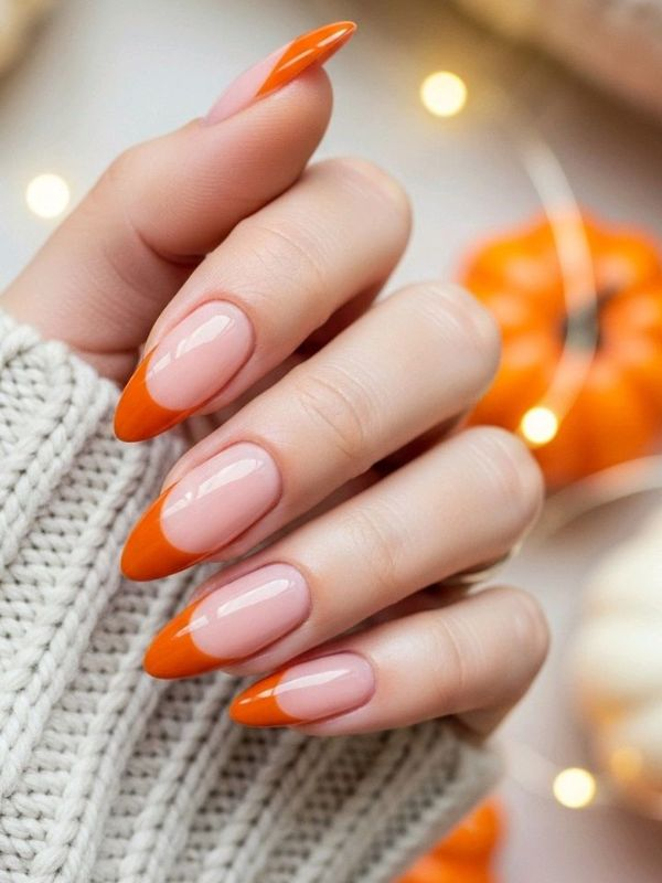 French-Tips-thanksgiving-Nails 