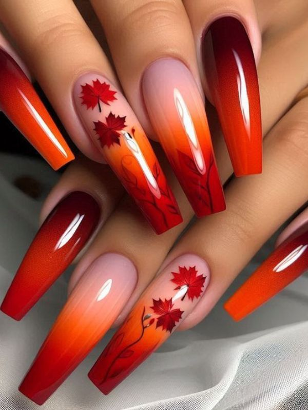 Long-thanksgiving-nails-ideas 