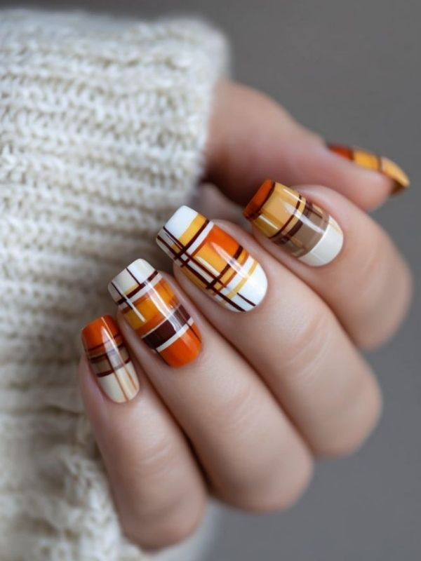 plaid-thanksgiving-nail-ideas
