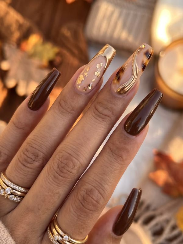 Long-thanksgiving-nails-ideas 