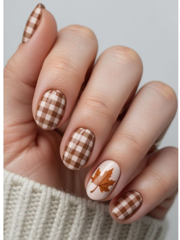 Short -plaid-nails