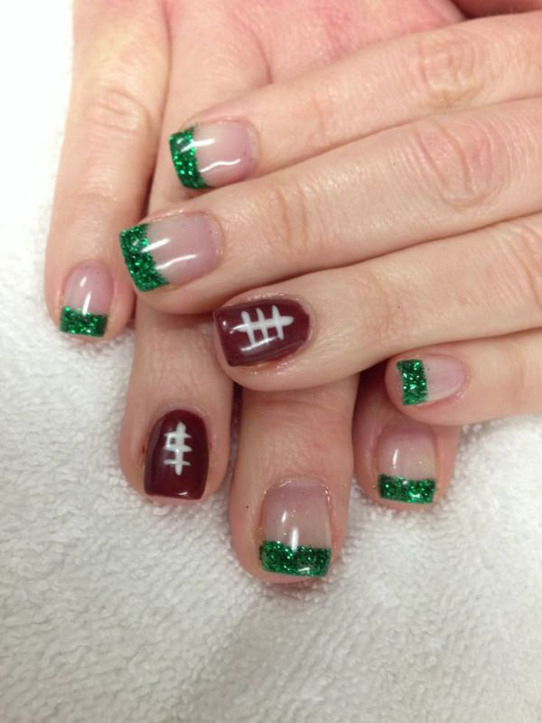 football-french-tip-nail