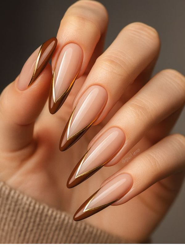 Brown-gold-thanksgiving-nails