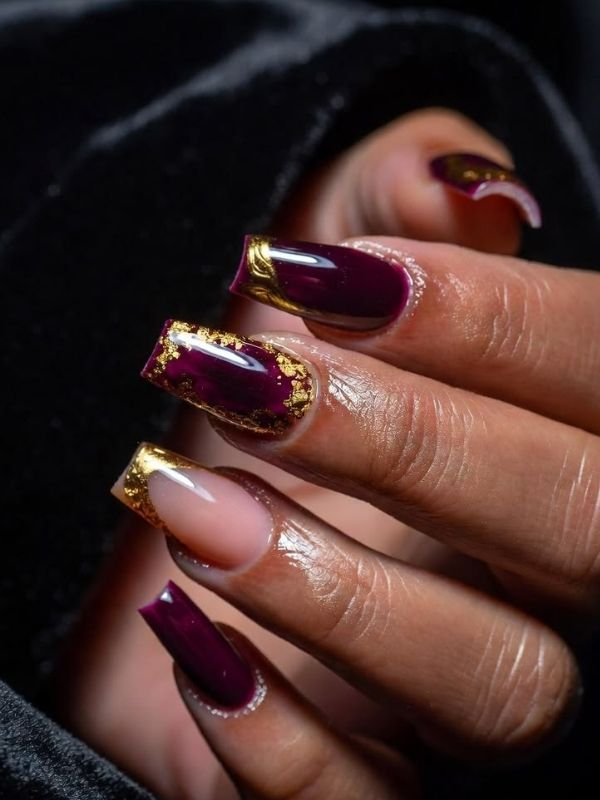 Burgundy-and-Gold-Thanksgiving-Nails