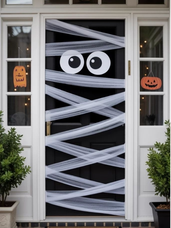 Halloween-office-front-door-decor 