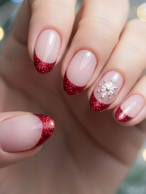 French-Tips-With-Glitter