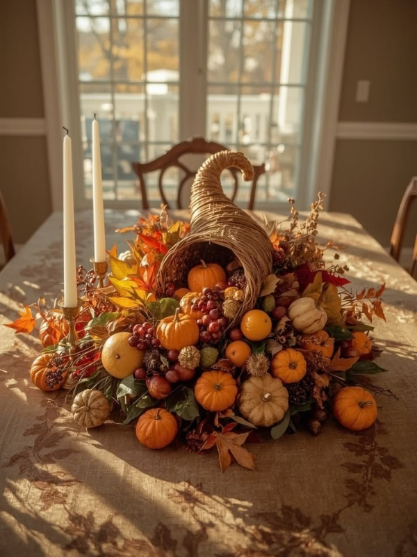 Thanksgiving-centerpiece-DIY Cornucopia-ideas 