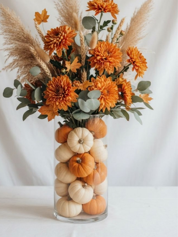 Thanksgiving-centerpiece-DIY Mini Pumpkin Vase-ideas