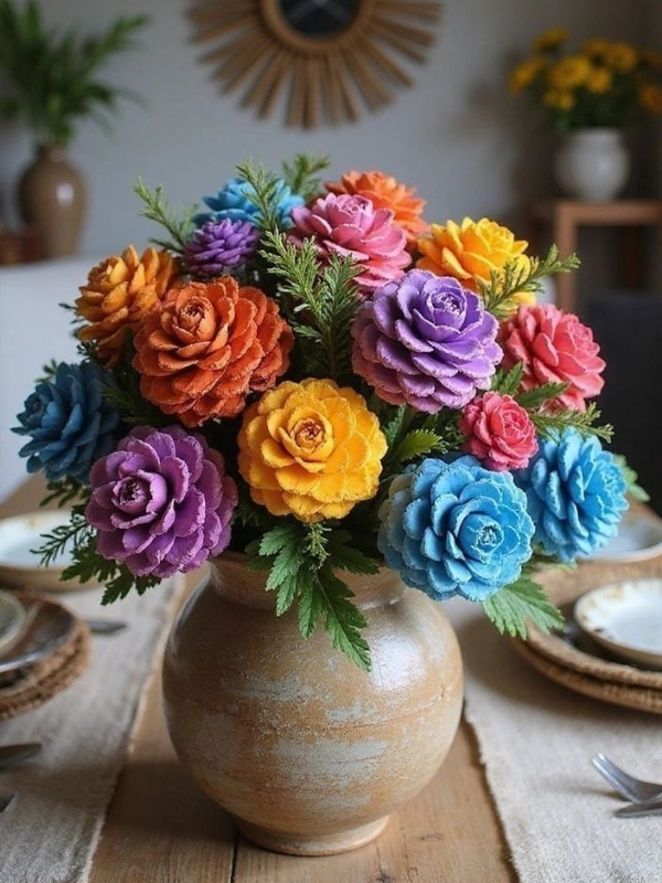 Painted-Pinecone-Thanksgiving-Centerpiece-ideas
