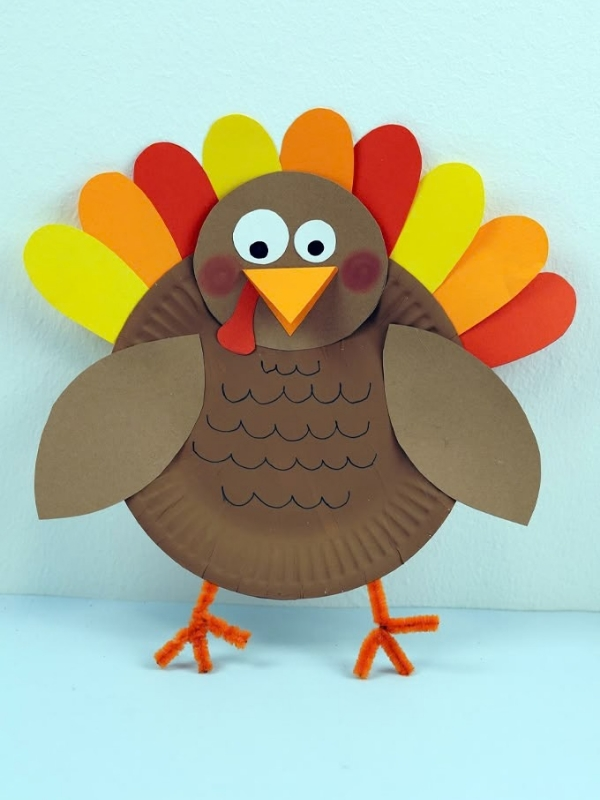Thanksgiving-Centerpiece-Paper Plate-  Turkey-ideas