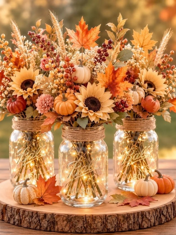 Thanksgiving-Craft Jar-Centerpiece-ideas