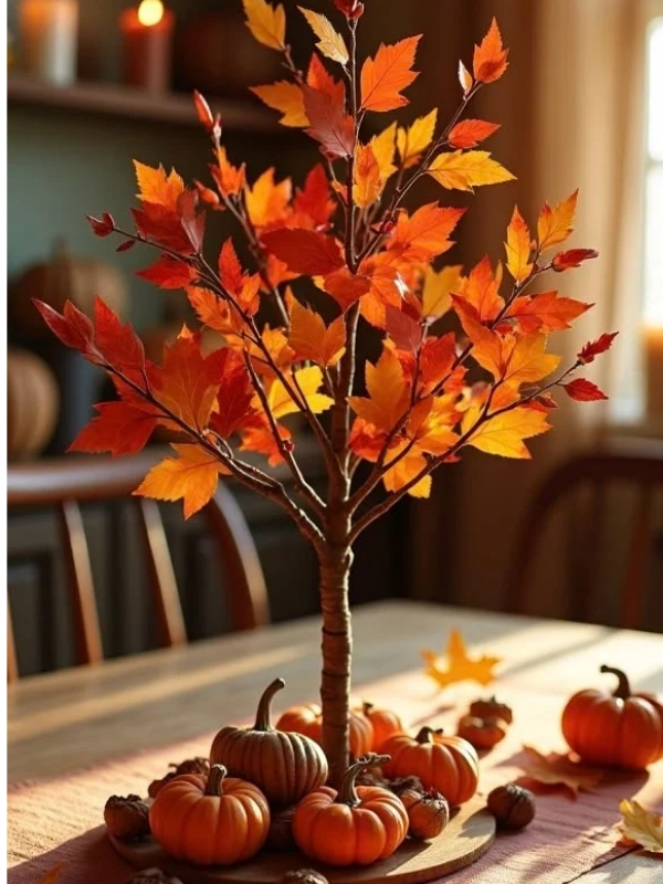Thanksgiving-centerpiece-DIY Fall Leaf-ideas
