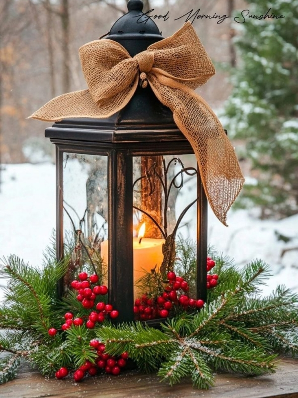 Rustic-Christmas-Lantern-Porch Display