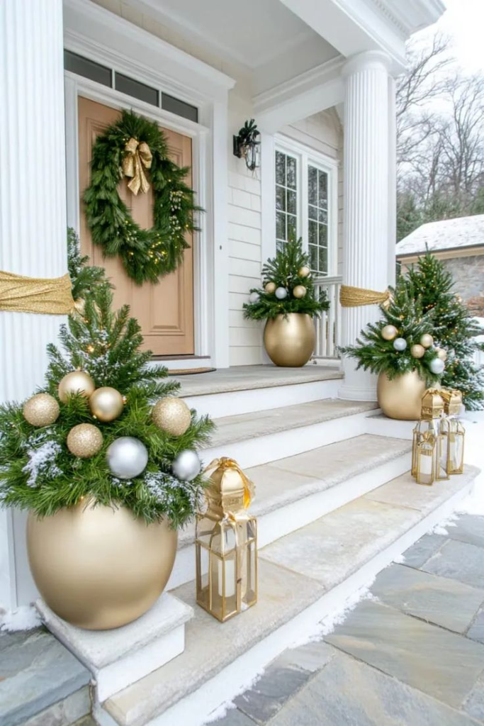 White-and-gold-Christmas-porch-decor