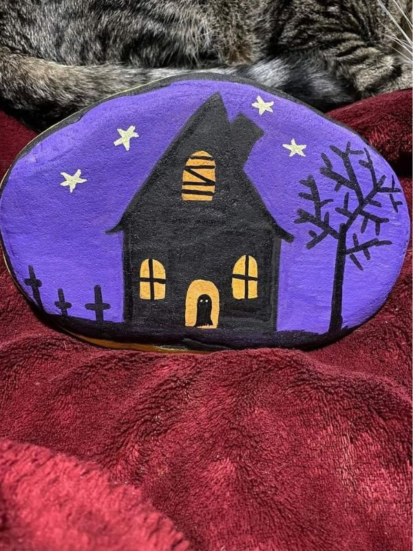 Haunted-House-Painted-Rocks