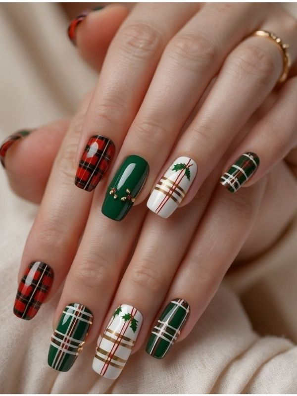 Plaid-Christmas-Nails