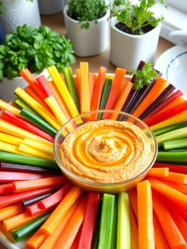 Vegetable-Sticks-With-Dip-as-Party-Food-Ideas-for-Kids