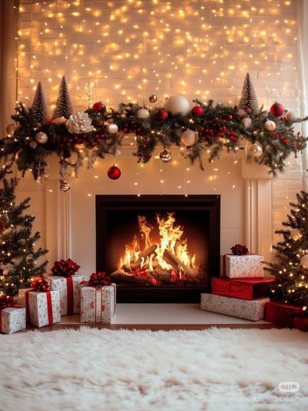 Cozy-Christmas-Living-Room-Decor-Fireplace-ideas